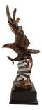 Patriotic Wings of Glory Bald Eagle With Old Faithful American Flag Figurine