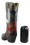 Rustic Country Black Bear Pine Trees Cherries Cowboy Boot Vase Planter Figurine