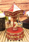 Ebros Carnival Merry Go Round Circus Elephant Tiger and Lion Red Musical Carousel Statue Playing Toyland Tune 8.5" Tall Clockwork Mechanism Roundabout Fantasy Theme Park Ride Mini Decor Sculpture
