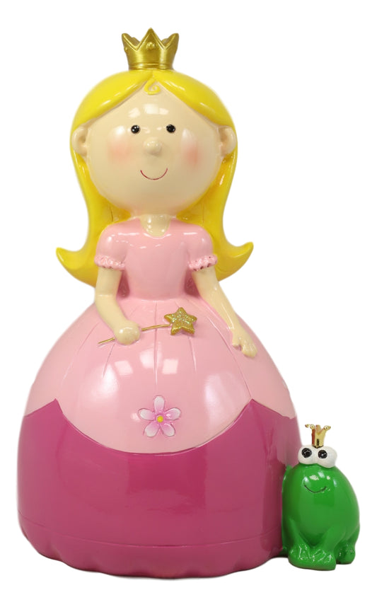 Pretty Fairy Princess With Frog Prince Children Boys Girls Money Coin Piggy Bank