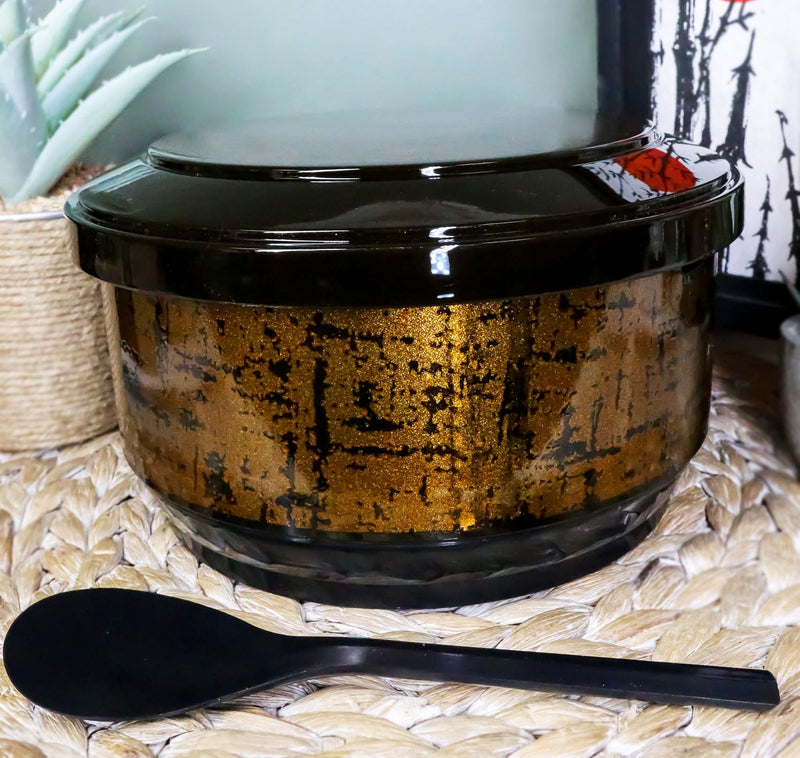 Large Japanese Restaurant Grade Gold Ohitsu Rice Container Serving Bow Ebros Gift