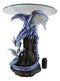 Elemental Frozen Ice Mother Dragon With Hatchling Baby Sculptural Side End Table