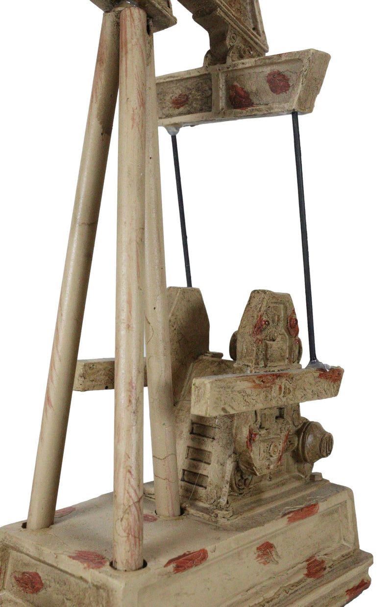 Rustic Vintage Nodding Donkey Pumpjack Oil Derrick Rig Faux Wood Sculpture