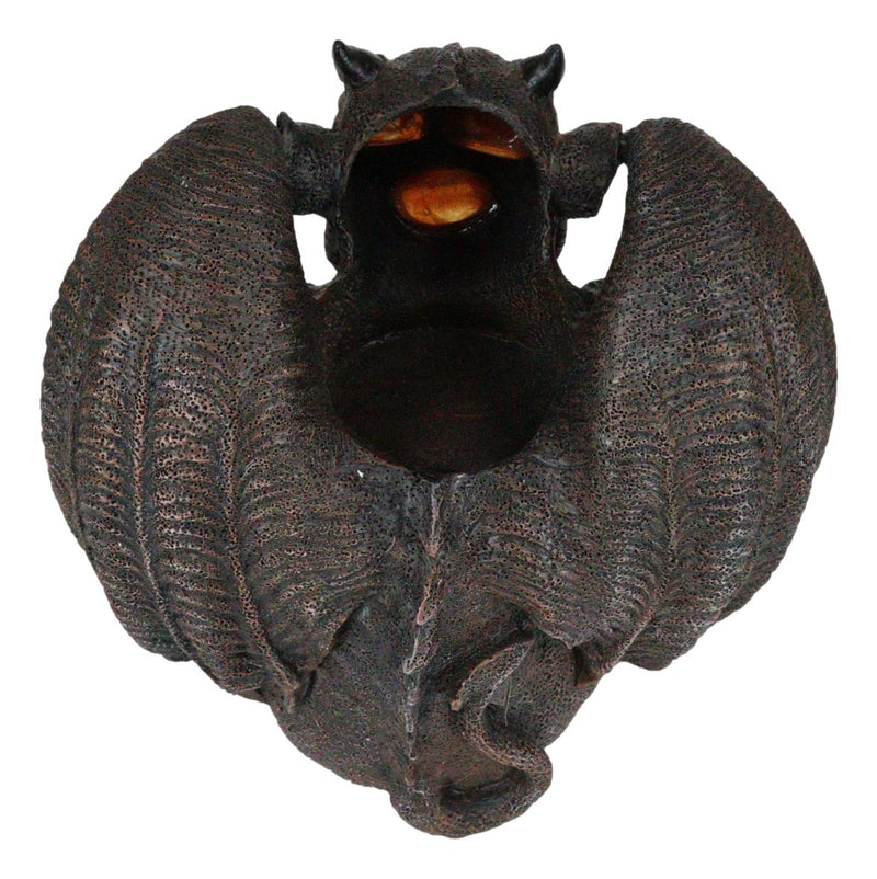 Gothic Winged Vampire Gargoyle With Translucent Eyes Candle Holder Figurine