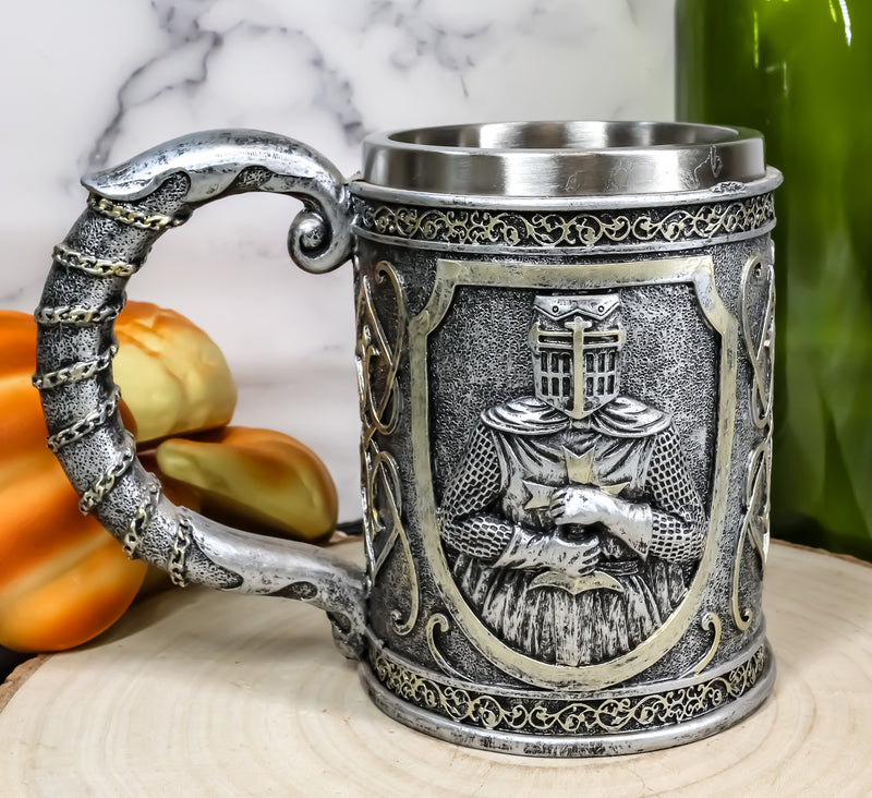 Ebros Medieval Crusader Knight Of The Cross Mug Armor Suit Large Tankard Mug