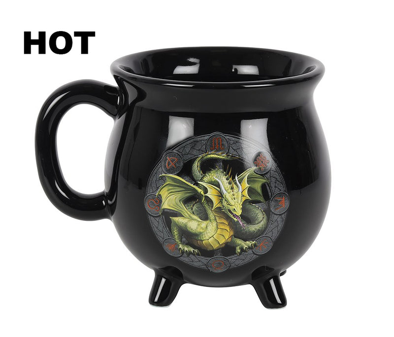 Wicca Sabbats Wheel of The Year Mabon Dragon Heat Color Changing Cauldron Mug
