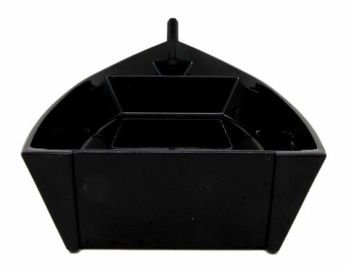 Set of Six Japanese Black Lacquered Plastic Sushi Boat Serving Plate Display