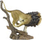 Ebros Lion King of The Jungle Running Down A Sloping Rock Statue 11.25" Long