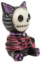 Ebros Small Furry Bones Voodoo Mao Cat in Yarn Bondage Skeleton Figurine 2.25" H