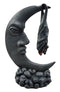 Ebros Sleeping Bat Hanging Over The Celestial Crescent Moon Figurine 8"H