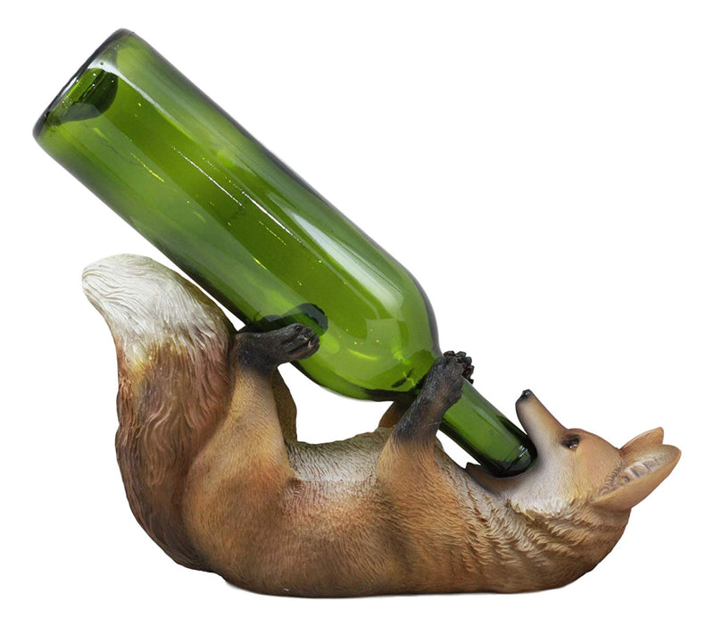 Ebros Fox Wine Bottle Holder Fox and Grapes Kitchen Countertop Caddy Storage