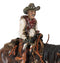 Western Desert Cowboy On Saddleback Riding Brown Stallion Horse Figurine