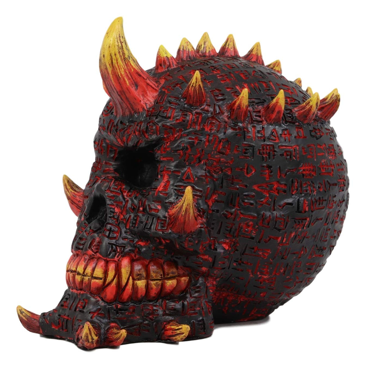 Ebros Hell Inferno Fire Cyclops Skull Statue Greek One Eyed Demon with Horns Figurine - Ebros Gift