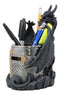 Medieval Saint George Dragon Guarding Medieval Knight Helmet Pen Holder Statue
