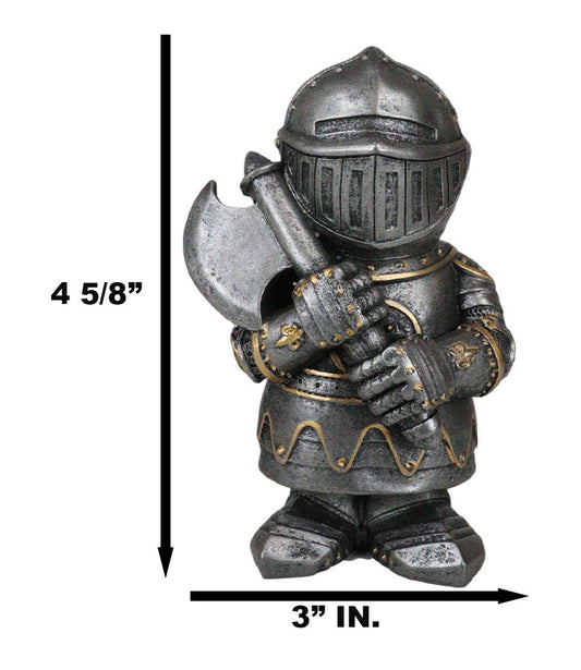 Ebros Dwarf Axeman Medieval Knight of The Cross Templar Crusader Figurine 4.5" H
