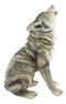 Tribal Pack Alpha Leader Akela Howling Gray Wolf Statue 14"H Spirit Wolves