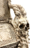 56"H Fantasy Underworld White Walker Skeleton Spines & Bones Skull Throne Chair