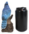 Pretty Blue Jay Perching on Tree Stump With Motion Activated Bird Sound Figurine