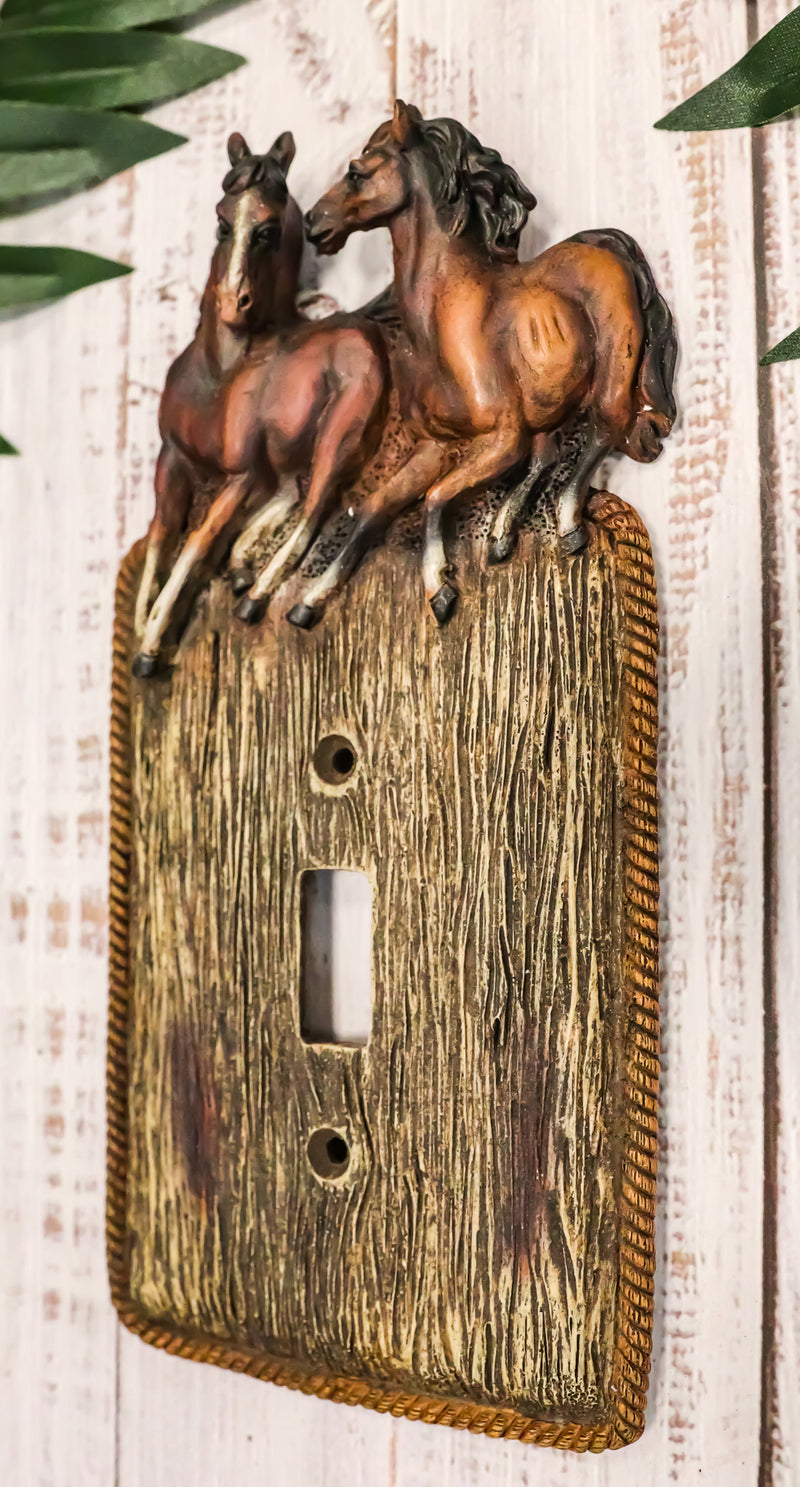 Set Of 2 Novelty Western Country Equine Horses Single Toggle Switch Plates