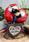 Ebros Tropical Rainforest Lovers Paradise Birds Scarlet Macaw Couple Statues