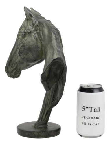 Ebros Terracotta Horse Bust Sculpture 12.25" Tall Faux Granite Resin Decor Stallion Horse Head Statue