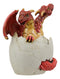 Ebros Red Baby Wyrmling Two Headed Dragon Hydra Hatchling in Egg Statue 3.25" Tall Dungeons Dragons Legends Fantasy Home and Garden Accent Decor