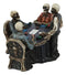 Ebros Skeleton Gamblers For Life Statue 6.25"Long Three Poker Players With A Dealer On A Gambling Den Table Decorative Sculpture