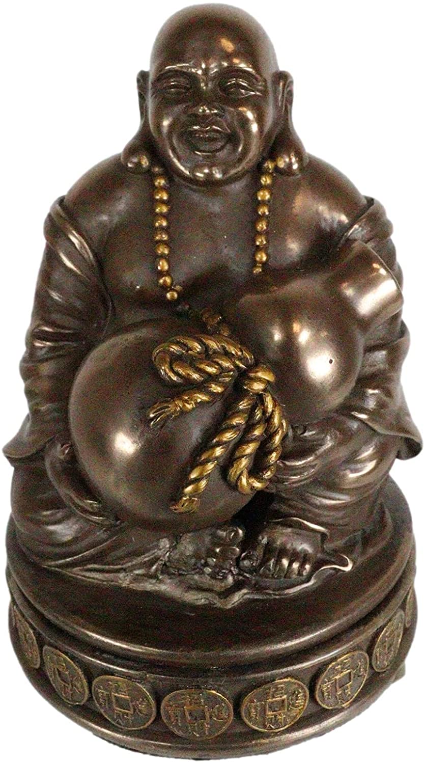Ebros 4.5 Inch Lucky Chinese Buddha Incense Burner Statue Figurine - Ebros Gift