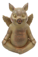 Zen Yoga Flying Pig Angel Hog Heavens Meditating In Lotus Pose Rustic Statue