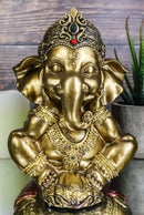 Vastu Hindu Elephant God Baby Ganesha Ganapati With Hands On Cheek Figurine