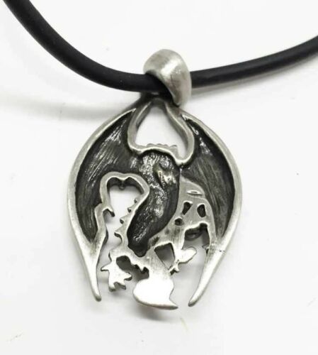 Ebros Purple Gem Sentinel Lancer Dragon Drake Alloy Pendant Necklace Accessory