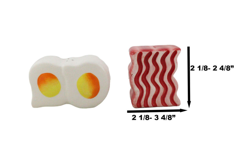 American Breakfast Bacon And Sunny Side Up Eggs Ceramic Salt And Pepper Shakers