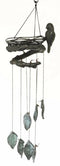 Nesting Mother Bird With Chicks Aluminum Resonant Wind Chime Patio Garden Decor