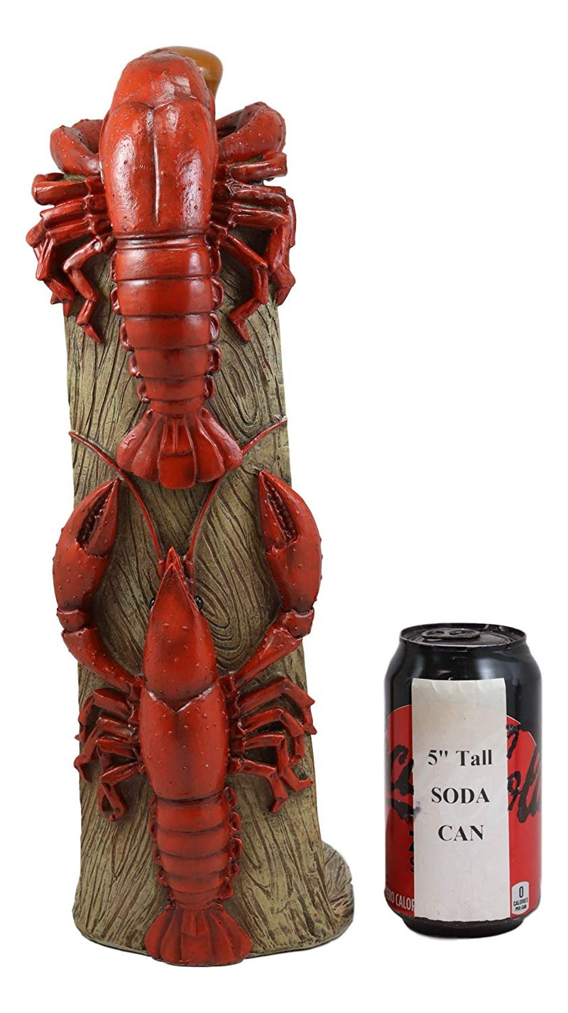 Ebros Gift Rustic Southwestern Cajun Creole Climbing Crawfishes Kitchen Dining Paper Towel Holder 14.5" High Home Accent Crawfish Crayfish Small Lobster Western Decorative Figurine