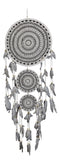 Bohemian Chic Hand Woven Triple Rings Macrame Dream Catcher Feathers Wall Decor