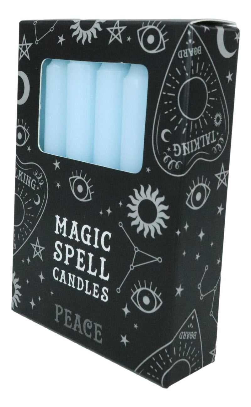 Light Blue Peace Protection Pack of 12 Wicca Occult Witch Spell Chime Candles