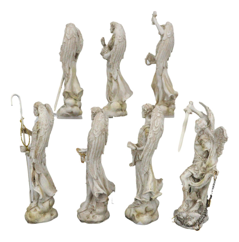 Archangel Michael Gabriel Raphael Sealtiel Barachiel Uriel Jegudiel Figurine Set