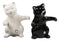 Ebros Colorful Ceramic Black White Cats Couple Hugging Dancing Salt Pepper Shakers Set