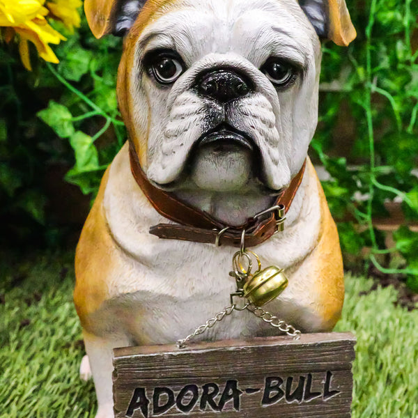 Realistic Large English Bulldog Welcome Statue 12