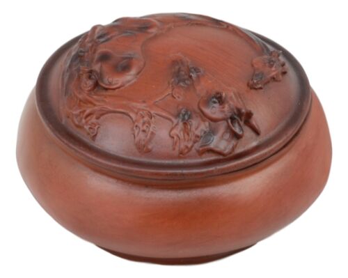 Ebros Safari Giraffe Rounded Jewelry Trinket Decorative Box Faux Wood Resin