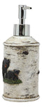 Ebros Rustic Black Bear Faux Birch Liquid Soap Or Lotion Pump Dispenser