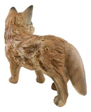 Ebros Realistic Faux Driftwood Finish Snooping Baby Fox Cub Resin Statue 10.5" L