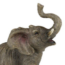 Safari Wildlife Adorable Male Tusked Elephant Trumpeting Collectible Figurine