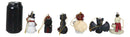 Set Of 6 Scary Merry Christmas Halloween Skeleton Santa Snowman Tree Ornaments