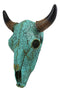 Ebros 10" Wide Western Southwest Steer Bison Buffalo Bull Cow Horned Skull Head Turquoise Floral Lace Design Wall Mount Decor - Ebros Gift