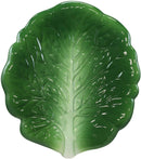 Ebros 10"L Ceramic Fresh Hearty Collard Green Leaf Shaped Serving Plate SET OF 3 - Ebros Gift