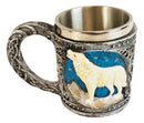 Celtic Howling Direwolf White Wolf At Starry Night Mountains Coffee Mug 14oz