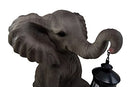 Ebros The Adorable Pachy Elephant Garden Patio Figurine W/ Solar LED Light Lantern Lamp 13.75"H