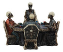 Ebros Skeleton Gamblers For Life Statue 6.25"Long Three Poker Players With A Dealer On A Gambling Den Table Decorative Sculpture