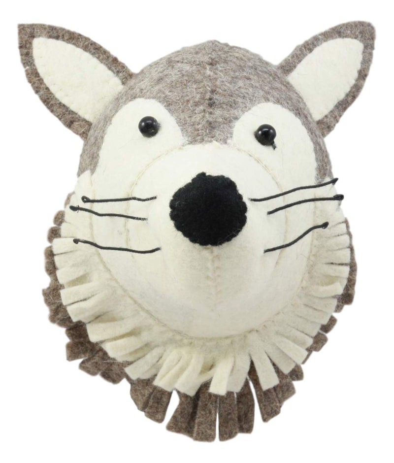 Ebros Fiona Walker England Handmade Organic Baby Animal Head Wall Decor Mini Safari and Farmland Collection (Mini Wolf)